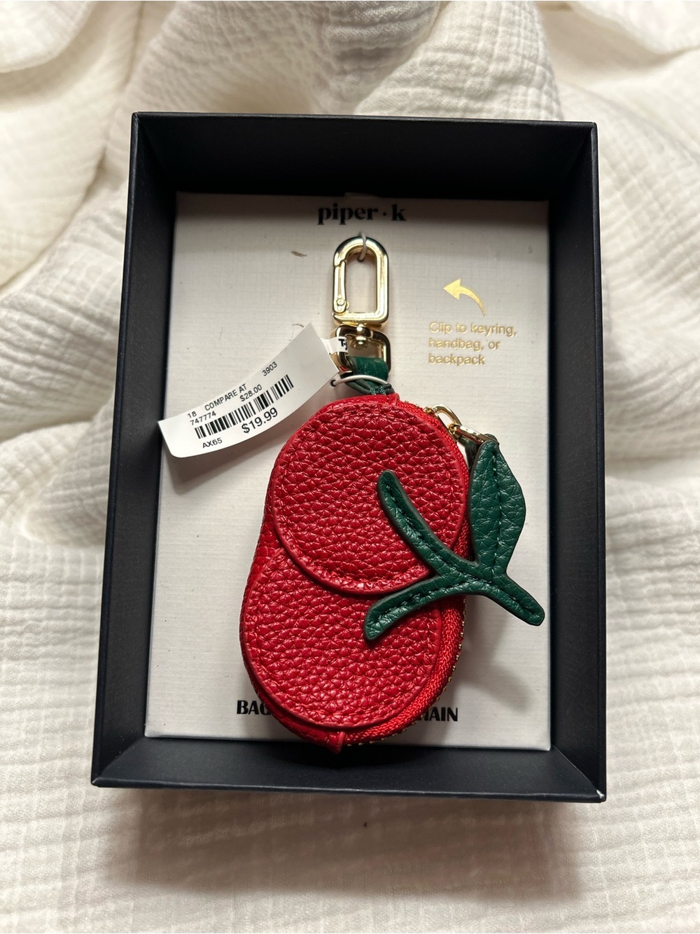 NWT! Piper K cherry clip on